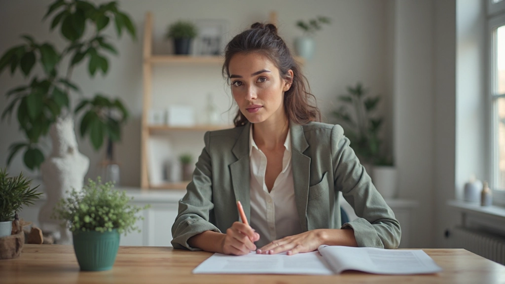 Professional werkt rustig aan bureau