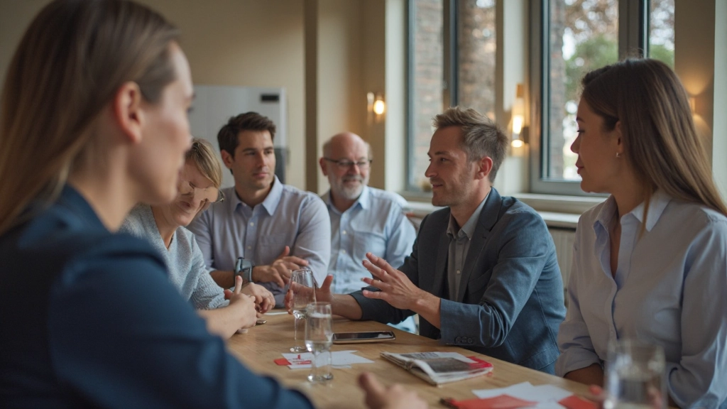 Groep professionals in workshop setting